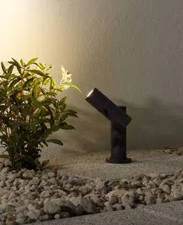 Vonkajšie stojanové svietidlá Lucande Soklové LED svietidlo Narea nastaviteľné 14 cm