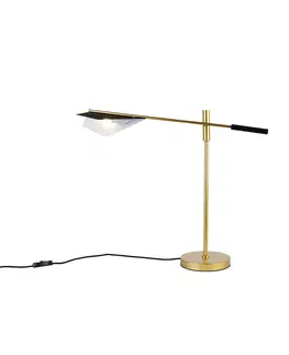 Stolove lampy Dizajnová stolná lampa čierna so zlatou - Sinem