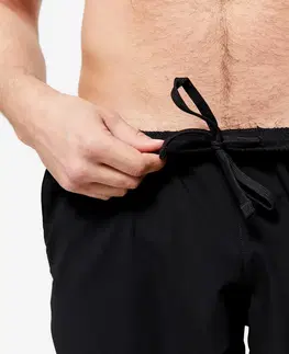 nohavice Pánske priedušné šortky na kruhový tréning s vreckami na zips čierne