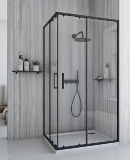 Sprchovacie kúty REA - Sprchovací kút City 80x100 Black Bez sprchovej vaničky REA-K6449