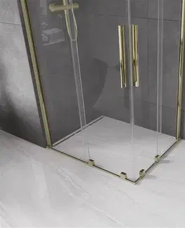 Sprchovacie kúty MEXEN/S - Velar Duo štvorcový sprchovací kút 90 x 80, transparent, zlatá 871-090-080-02-50