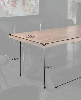 Jedálenské stoly Jedálenský stôl ATHAMÁS akácie Dekorhome 240x97-106x77 cm