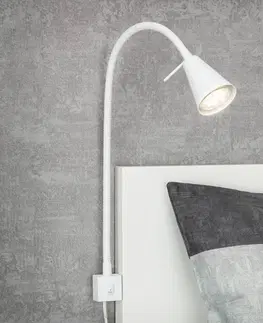 Ďalšie nábytkové svetlá Briloner LED nástenná lampa 2080, montáž na posteľ, biela