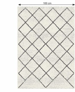 Koberce a koberčeky KONDELA Mates Typ 2 koberec 100x150 cm béžová / vzor