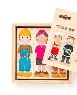 Hračky puzzle WOODY - Puzzle Ľudia a povolania z celého sveta v dr. krabičke