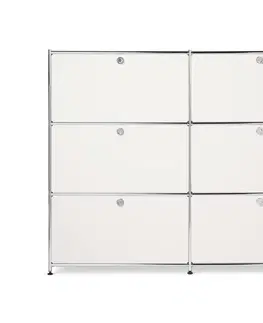 Dressers Veľká kovová komoda »CN3« so 6 výklopnými priehradkami, biela