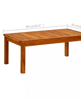 Záhradné stoly Záhradný konferenčný stolík akácie Dekorhome 70x40x36 cm