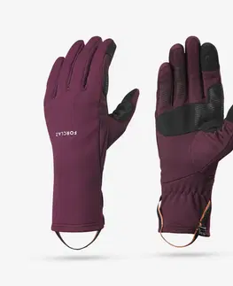 čiapky Strečové dotykové rukavice MT500 na horskú turistiku bordové