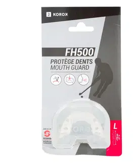 hokej Chránič zubov FH500 široký pre hráčov pozemného hokeja biely