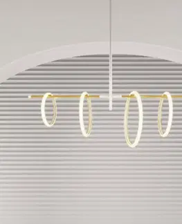 Závesné svietidlá Marchetti Závesné LED svietidlo Ulaop, štyri kruhy, biele