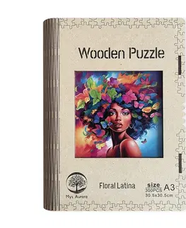 Limitovaná edícia Trigo Drevené puzzle Floral Latina A3