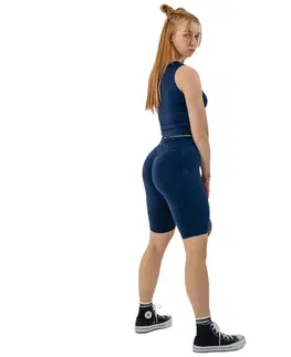Dámske šortky Cyklistické šortky s vysokým pásom Nebbia 10″ GYM THERAPY 628 Dark Blue - XS