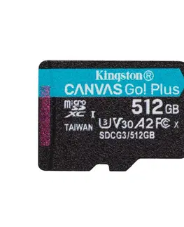 Pamäťové karty Kingston Canvas Go Plus Micro SDXC 512GB, UHS-I U3 A2, Class 10 - rýchlosť 170/90 MB/s