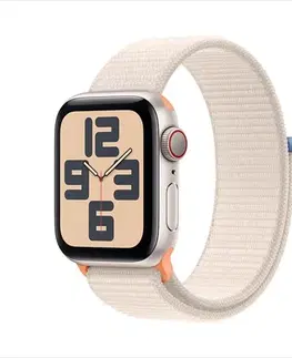 Inteligentné hodinky Apple Watch SE GPS + Cellular 40mm hviezdna biela , hliníkové puzdro so športovým remienkom hviezdna biela MRG43QCA