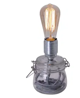 Stolové lampy Näve Stolná lampa Max so skleneným podstavcom