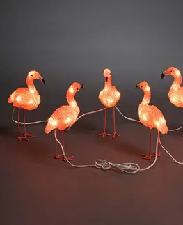 Vonkajšie dekoratívne svietidlá Konstsmide Season Dekoratívne svetlo Flamingo LED v sade 5 kusov