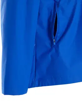 bundy a vesty Nepremokavá futbalová bunda T100 pre dospelých do dažďa modrá