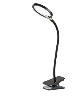 Stolové lampy Rabalux 74199 stolná LED lampa s klipom Marcin, čierna