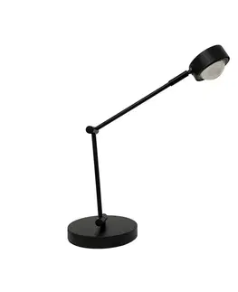 Stolové lampy Lindby Stolná lampa Jyla, čierna, šošovka, 4200K