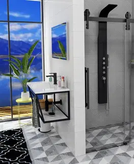 Sprchovacie kúty GELCO - VOLCANO BLACK sprchové dvere 1600 mm, číre sklo GV1416