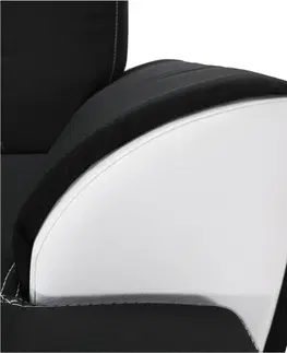 Sedacie súpravy KONDELA Maruti P rohová sedačka s rozkladom a úložným priestorom biela / čierna