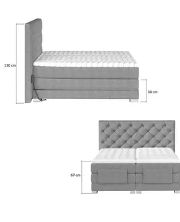 Manželské postele CEDRIK 10 polohovacia posteľ 180x200, Monolith 37