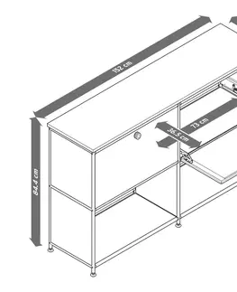 Office Furniture Kovová odkladacia skrinka »CN3« s drevenou doskou a výklopnými priečinkami, ktoré možno ľubovoľne umiestniť, čierna