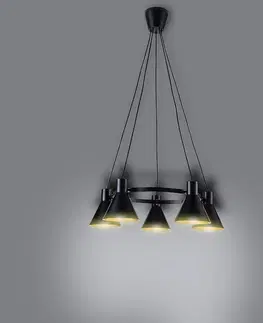 Lampy do obývačky More Závesné svietidlo 5x40w E27 Čierna matná