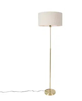 Stojace lampy Stojacia lampa nastaviteľná zlatá s tienidlom svetlo šedá 50 cm - Parte