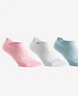 bedminton Športové ponožky RS 160 nízke ružové, modré, biele melírované 3 páry