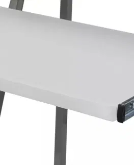Pracovné stoly PC stôl s policou na kolieskach Dekorhome Hnedá