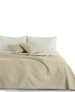 Prikrývky na spanie DecoKing Prehoz na posteľ Axel béžová/biela, 170 x 210 cm