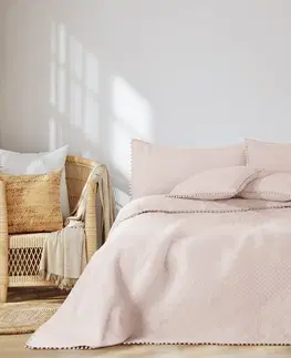 Prikrývky na spanie DecoKing Prehoz na posteľ Meadore púdrová, 170 x 210 cm