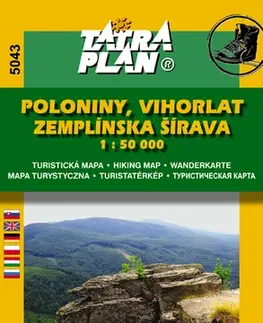 Turistika, skaly TM 5043 Poloniny, Vihorlat, Zemplínska šírava 1: 50 000