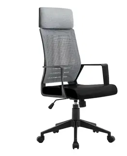 Otočné kreslá Kancelárska stolička Norman Mlm-611610 čierna/sivá