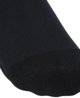 ponožky Jazdecké podkolienky SKS 100 čierne s bielymi a sivými pruhmi