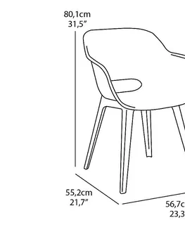 Záhradné stoličky a kreslá DEOKORK Záhradné plastové kreslo IBIZA - 2 ks (antracit)