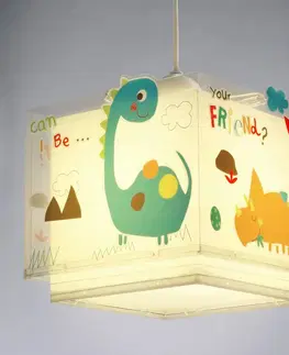 Závesné svietidlá Dalber Farebná závesná lampa do detskej izby Dinos