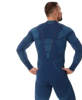 Pánske termo tričká s dlhým rukávom Pánske tričko Brubeck Thermo s dlhým rukávom Black/Blue - XL