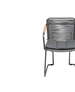 Stoličky Gentle Rope jedálenská stolička s podrúčkami antracit