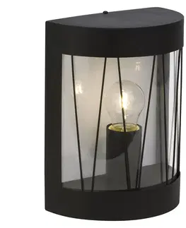 Vonkajšie nástenné svietidlá Brilliant Vonkajšie svietidlo Reed čierne, polkruhový tvar