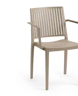 Záhradné stoličky a kreslá Plastové kreslo s podrúčkami HELSINKY (rôzne farby) ťavia hnedá
