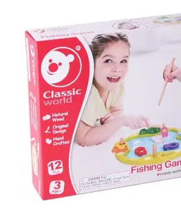 Drevené hračky Classic world Hra rybárčenie, 12 ks
