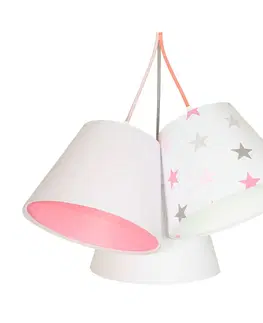 Závesné svietidlá Maco Design Závesné svietidlo do detskej izby Zsofia 3-svetelné biele/ružové