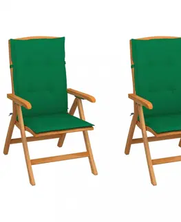 Zahradné stoličky Záhradná stolička 2 ks teak / látka Dekorhome Čierna