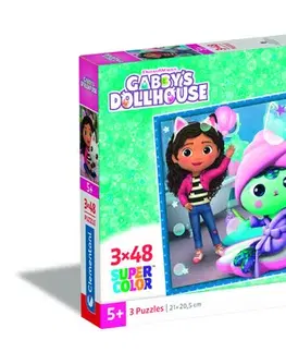 Do 49 dielikov Puzzle Gabbys dollhouse 3x48 Clementoni