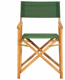 Záhradné kreslá a stoličky Režisérska stolička akáciové drevo Dekorhome Sivá