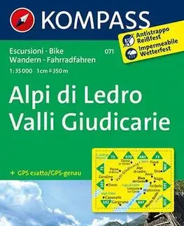 Turistika, skaly Alpi di Ledro - Valli Giudicarie 071 - 1:35 000