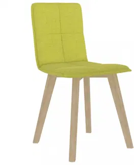 Jedálenské stoličky a kreslá Jedálenská stolička 2 ks látka / buk Dekorhome Zelená