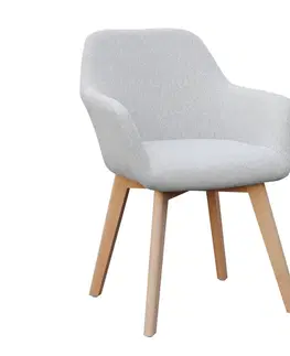Stoličky Dizajnové kreslo, svetlosivá/buk, CLORIN NEW